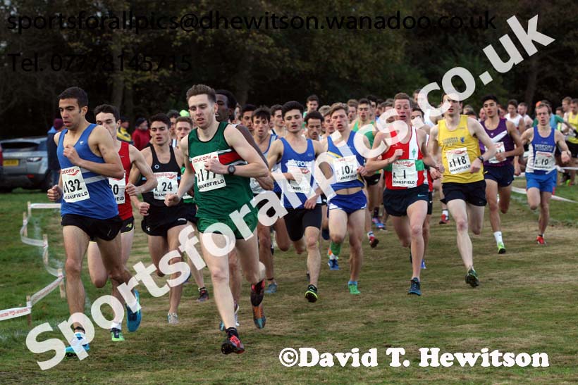 Senior men, 2016 National Cross Country Relays, Berry Hill Park, Mansfield. Photo: David T. Hewitson/Sports for All Pics